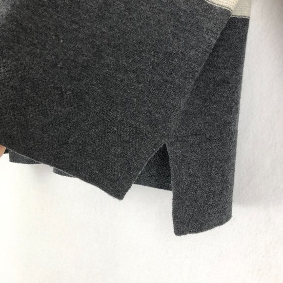 C&C California Women's Size Medium Grey White Striped Merino Wool Blend Sweater - Picture 4 of 7